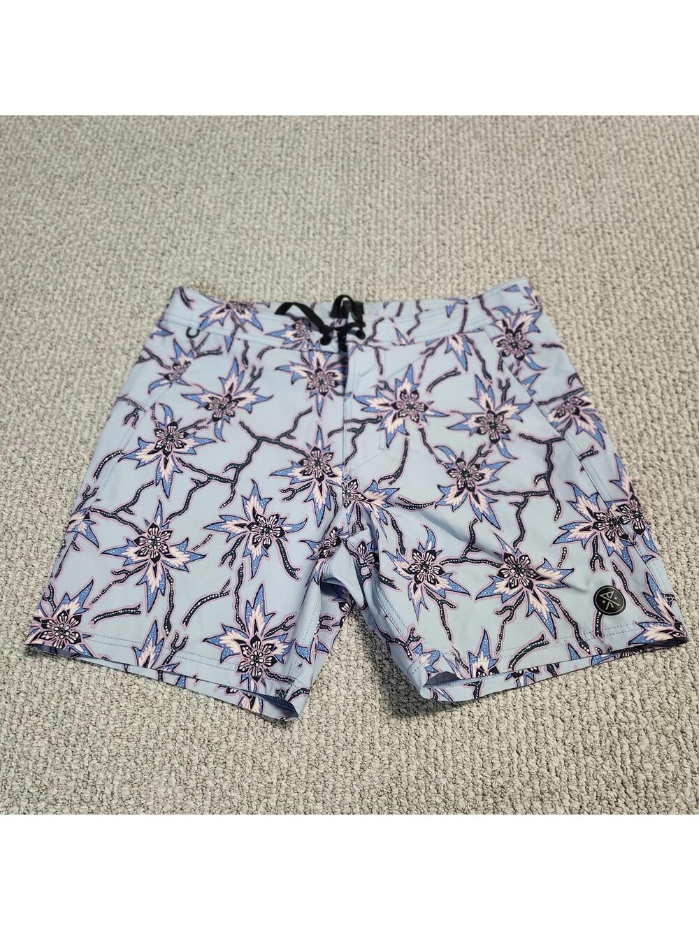 Roark The Passage Series Boardshorts Multicolor Drawstring Waist Men's Size 33